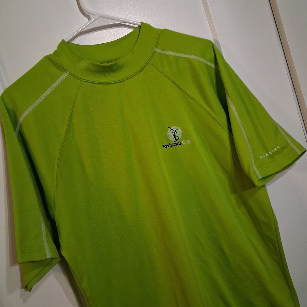 Dunning Golf Mock Neck Mens M Green Tavistock Cup Performance Sport Athletic